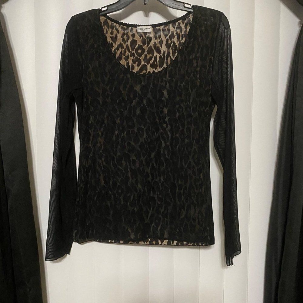 Dolce Gabbana cheetah sheer blouse